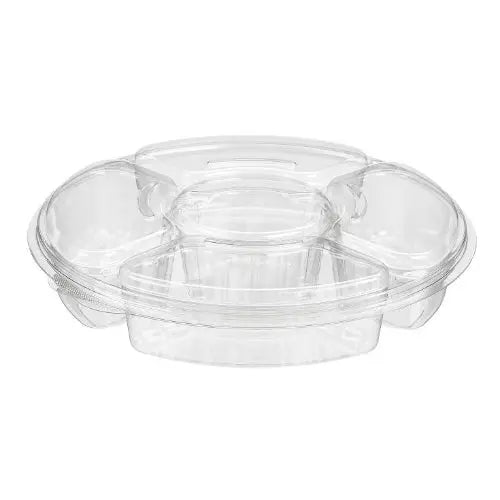 96 oz. Two Piece Round Platter with 5 Compartments  - #PL096C - KitchenDance
