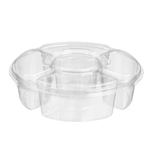 142 oz. Two Piece Round Platter with 5 Compartments PL142C