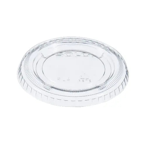 Dart Solo 3.25-7 oz. Clear PET Plastic Soufflé Cup Lid - Sleeve of 125 - #PL4N Dart Container