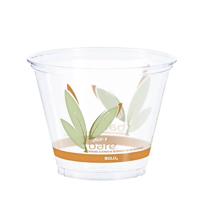 Bare® 9 oz. RPET Clear Plastic Cup - Sleeve of 50 - #RTP9R-79043