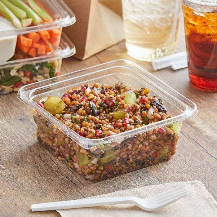 32 oz. Clear PET Plastic Tamper-Evident/Resistant Container - #SB32TG1