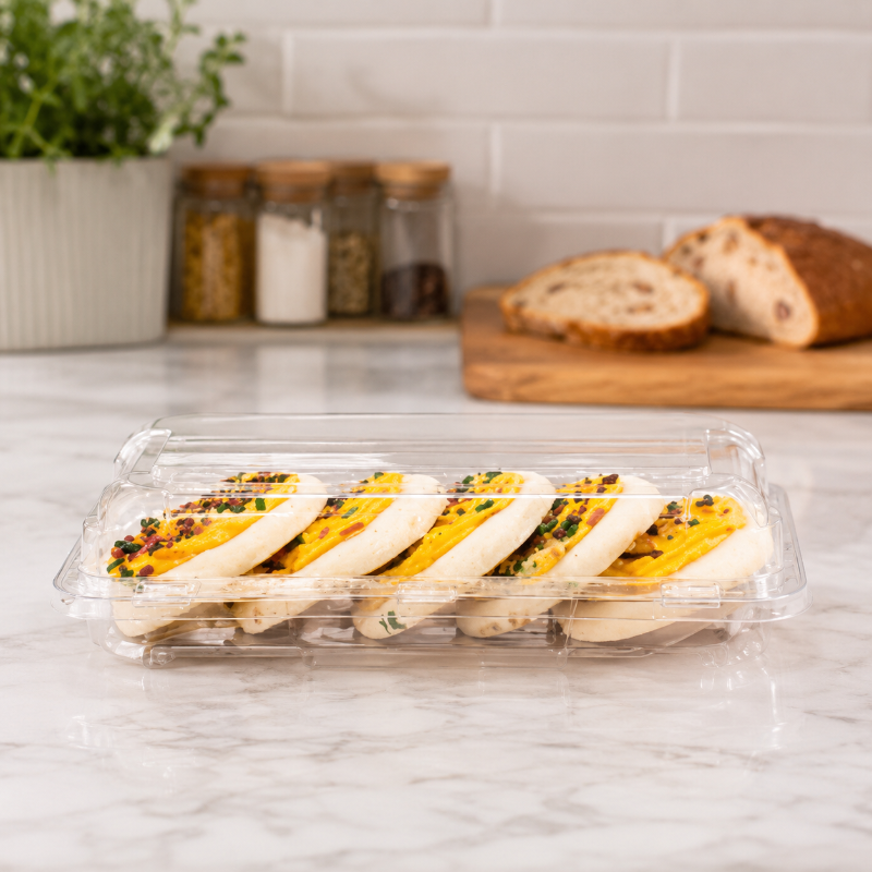 SureChoice 27 oz. Rectangular Plastic Hinged Bakery Container with Barlock - #SC18S