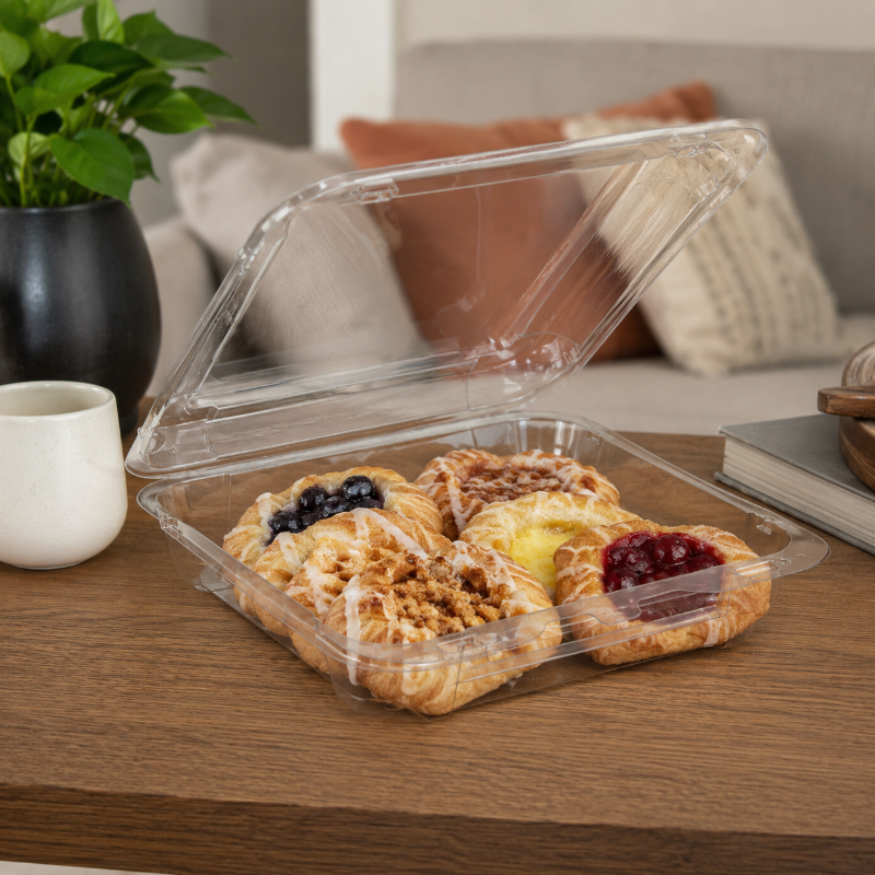 SureChoice 85 oz. Square Plastic Bakery Container - #SC5110S
