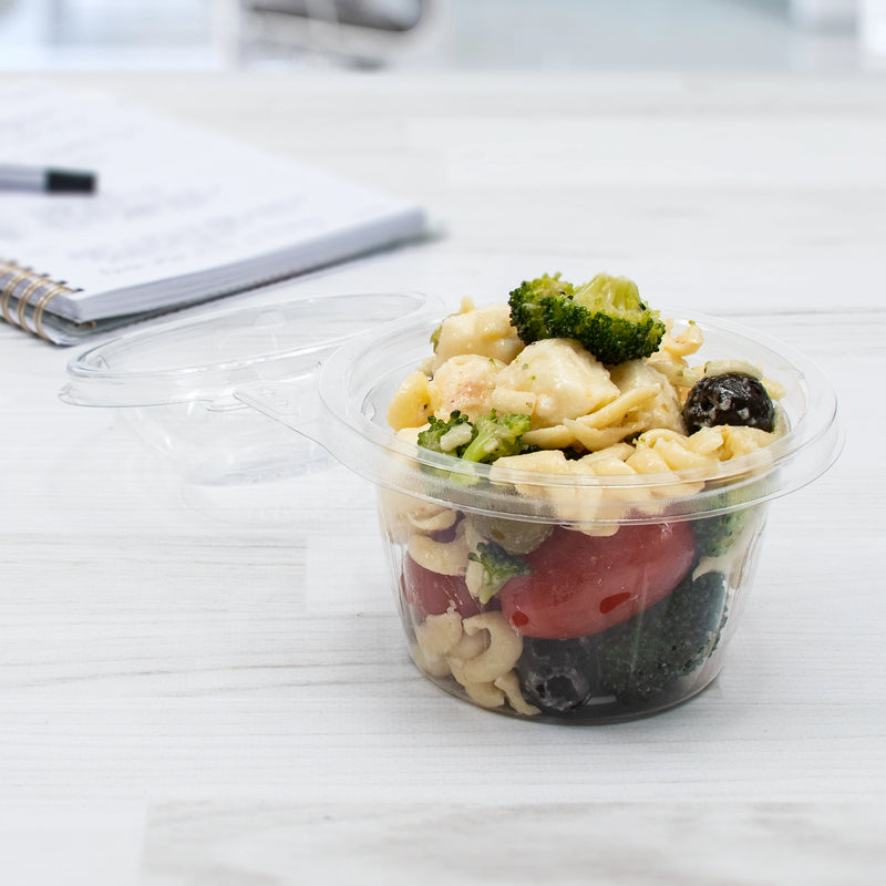 8 oz. PET Plastic Tamper-Evident Clear  Snack Cup w/ Dome Lid - #SC8D