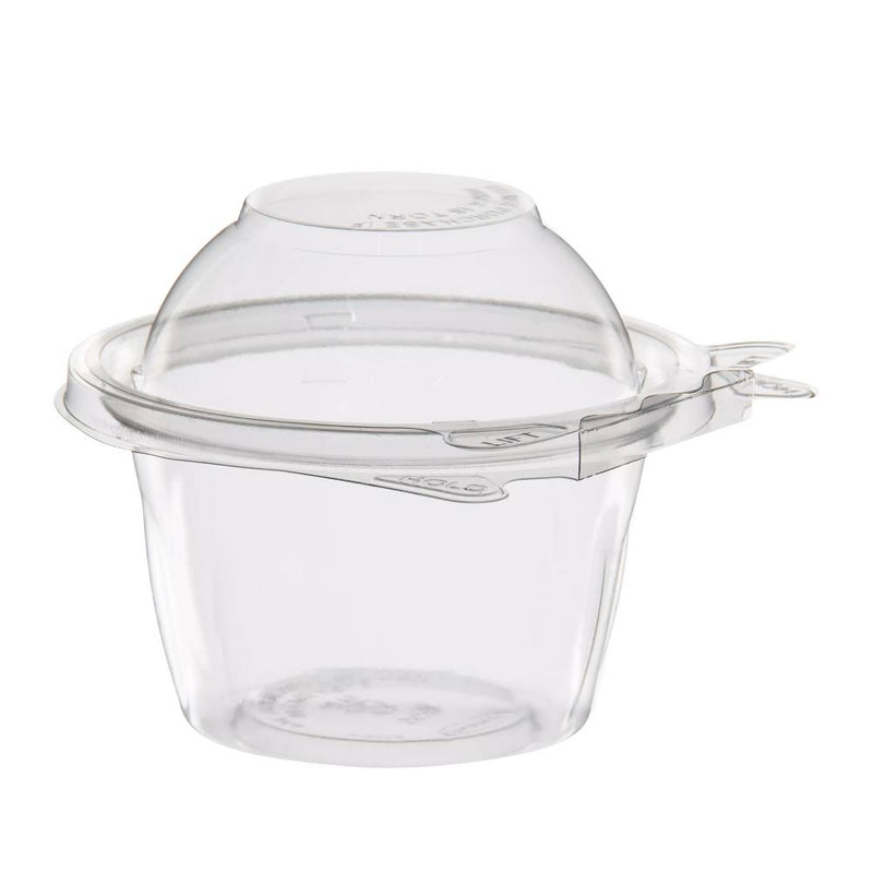 8 oz. PET Plastic Tamper-Evident Clear  Snack Cup w/ Dome Lid - #SC8D