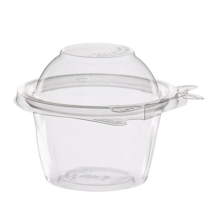 8 oz. PET Plastic Tamper-Evident Clear  Snack Cup w/ Dome Lid - #SC8D