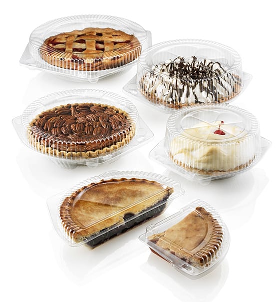 Low Dome 8" Plastic Clamshell Pie Container - #SLP108