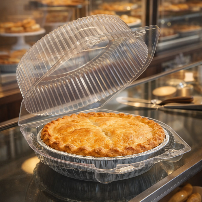 6" Plastic High Dome Clamshell Pie Container - #CPC-116