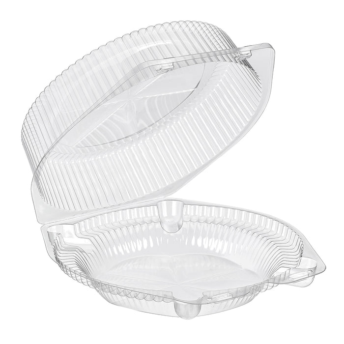 8" Plastic Clamshell Pie Container with High Dome - #CPC-118
