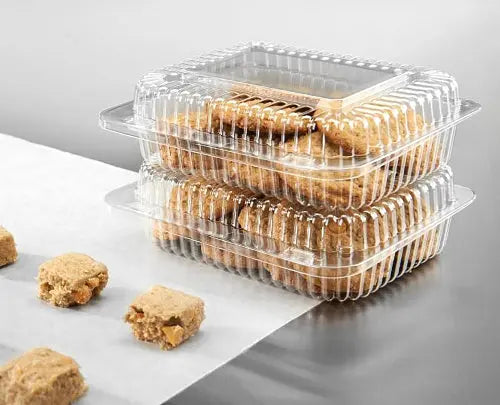 Inline Plastics 21 oz. Rectangular Clear Clamshell Container with Barlock - #SLP17D Inline Plastics