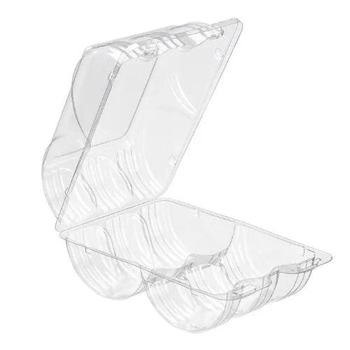 6 Compartment Rectangular Donut Clamshell Container - #SLP206A - KitchenDance