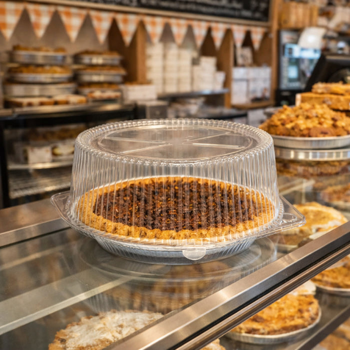 9" Round Plastic Hinged Pie Container with High Dome Lid - #SLP218