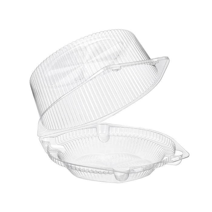 9" Round Plastic Hinged Pie Container with High Dome Lid - #SLP218