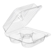Low Dome 4 Compartment Plastic Cupcake/Muffin Container - #SLP54P Inline Plastics