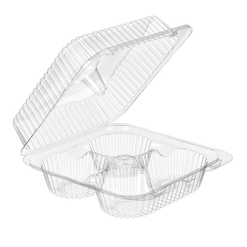 Low Dome 4 Compartment Plastic Cupcake/Muffin Container - #SLP54P Inline Plastics