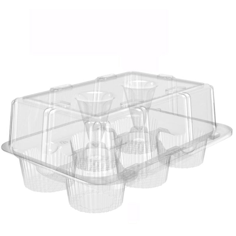 SureLock 6-Count Rectangular Plastic Cupcake Container - #SLP5600
