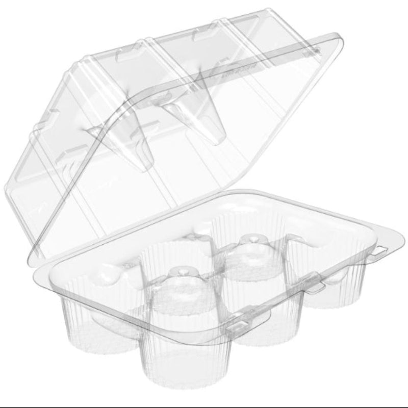 SureLock 6-Count Rectangular Plastic Cupcake Container - #SLP5600
