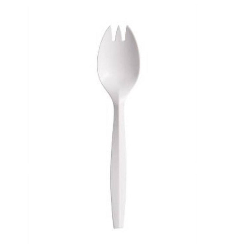Dart Solo Medium Weight White Polypropylene Spork Bulk - Case of 1000 - #SP6SW