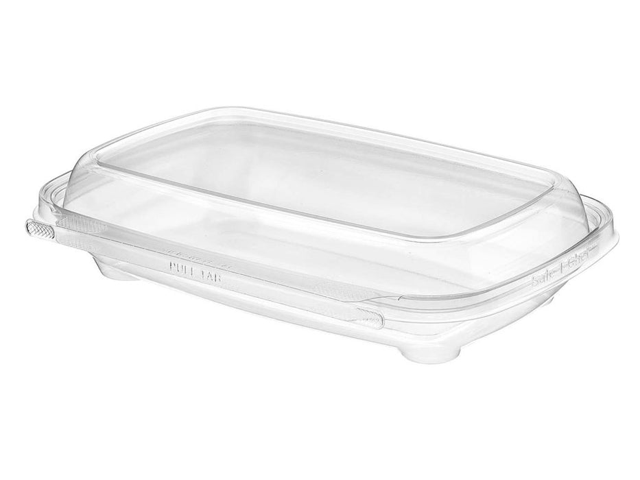 Safe-T-Chef 9 x 6  Tamper Evident & Tamper Resistant Microwaveable Clamshell, 35 oz. - #C9635D