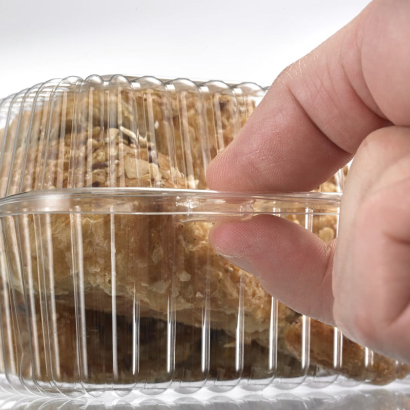 6-Count Rectangular Hinged PET Plastic Cupcake Container - #SLP36