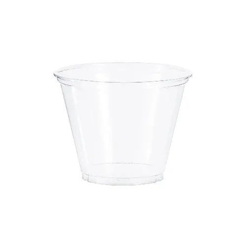 Dart Solo 9 oz. Clear Squat PET Cup - Sleeve of 50 - #TP9R Dart Container