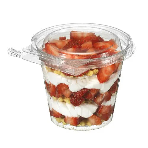 Inline Plastics Safe-T-Fresh Tamper Evident & Tamper Resistant 11 oz. Clamshell Cup - #TS11CCRJT Inline Plastics
