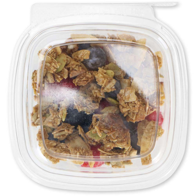 Safe-T-Fresh 12 oz. Tamper Evident Clamshell Square Top Cup with Round Base - #TS12CCQ