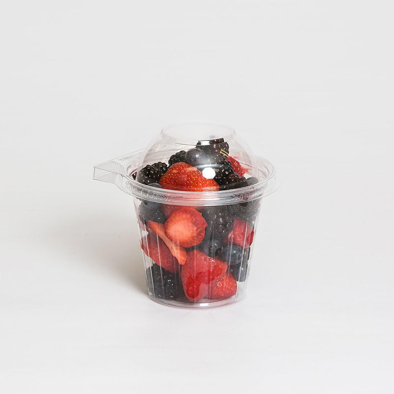 Safe-T-Fresh® 12 oz. Tamper Evident Fruit Cup w/ Domed Lid - #TS12CCRD