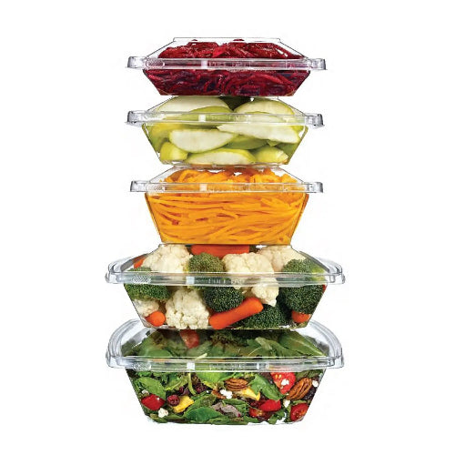 12 oz. PagodaWare Tamper Evident & Tamper Resistant Hinged Deli Container - #TS12PW KitchenDance