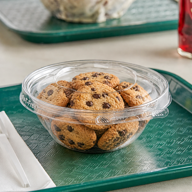 Safe-T-Fresh 12 oz. Tamper Evident Hinged Deli Bowl - #TS12RN