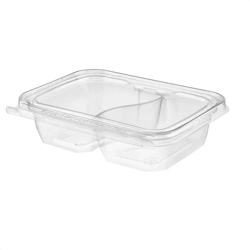 Safe-T-Fresh® Tamper Evident & Tamper Resistant 2 Compartment Deli Container, 16 oz. - #TS16C2 Inline Plastics