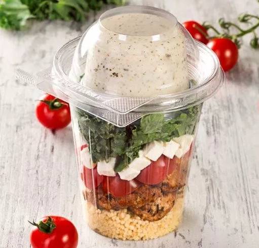 Inline Plastics Safe-T-Fresh Tamper Evident & Tamper Resistant Clamshell 16 oz. Snack Cup with Dome Lid - #TS16CCRD
