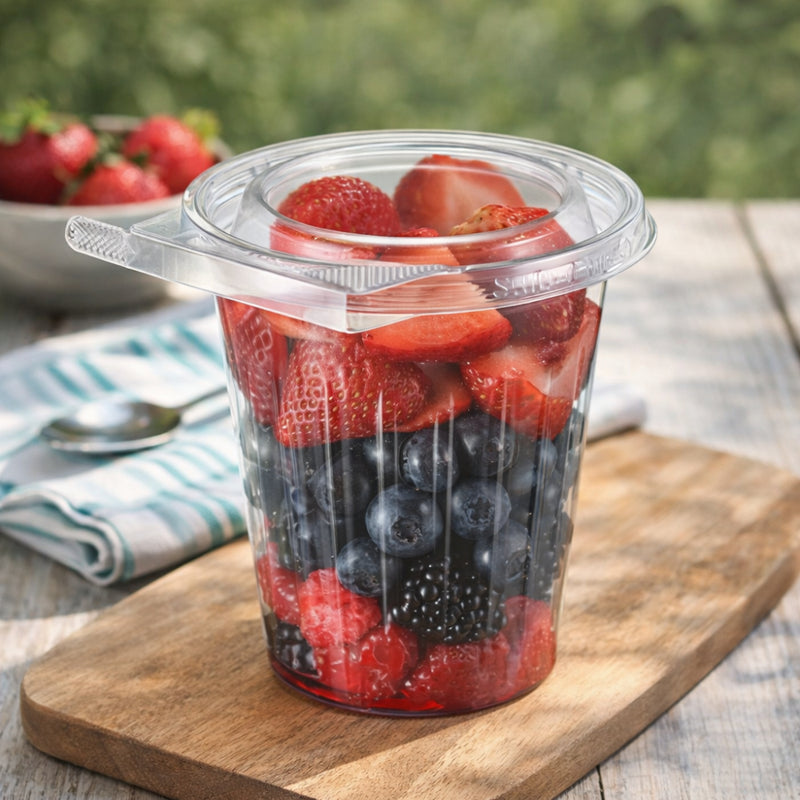 Safe-T-Fresh 16 oz. Tamper Evident & Resistant Clamshell Cup - #TS16CCR