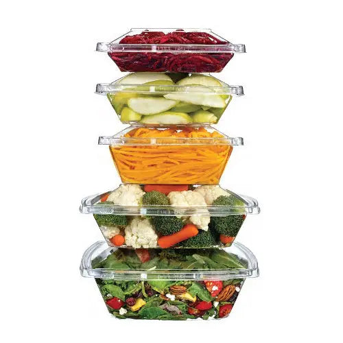 16 oz. PagodaWare Tamper Evident & Tamper Resistant Hinged Deli Container - #TS16PW Inline Plastics