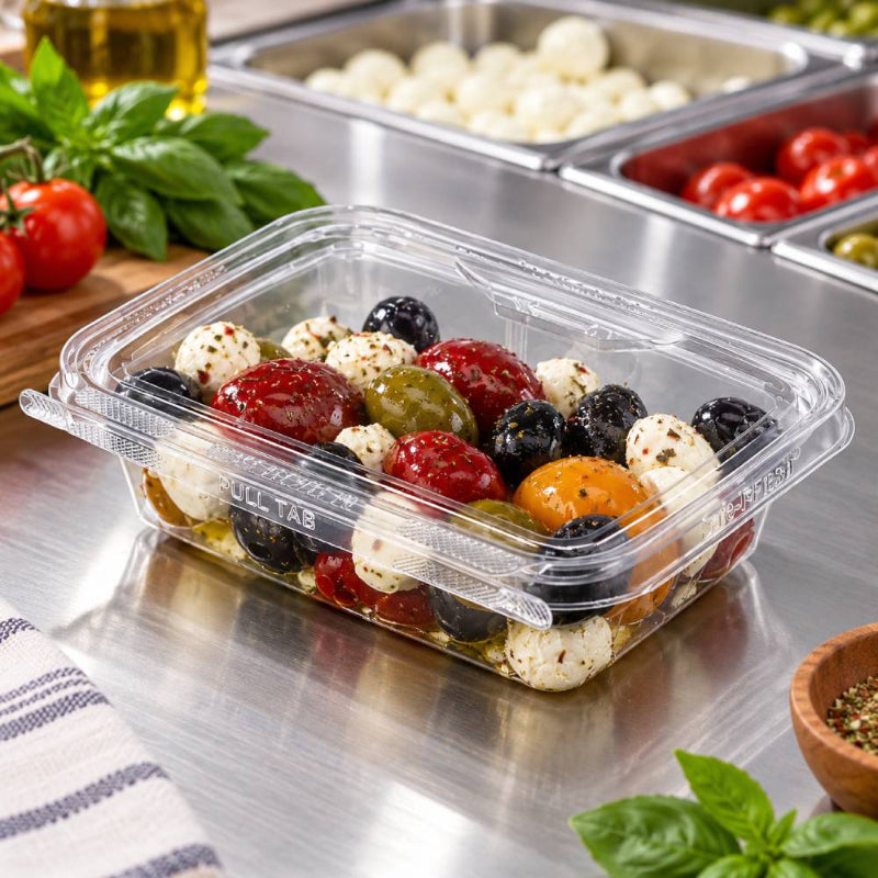 20 oz. Tamper Evident & Resistant Rectangular Deli Container - #TS20
