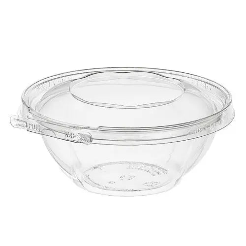 Safe-T-Fresh 24 oz. Tamper Evident & Tamper Resistant Plastic Clamshell Bowl - #TS24RN - KitchenDance