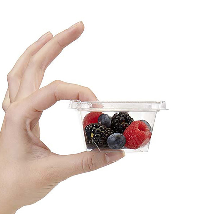 4 oz. Square Tamper Evident & Tamper Resistant Clamshell Snacker Container - #TS3004