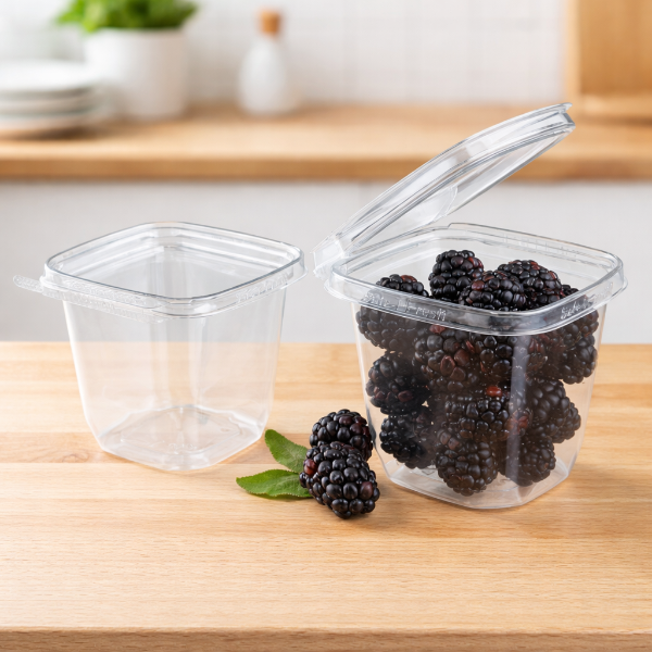 8 oz. Square Tamper-Evident & Tamper-Resistant Snacker Container - #TS3008