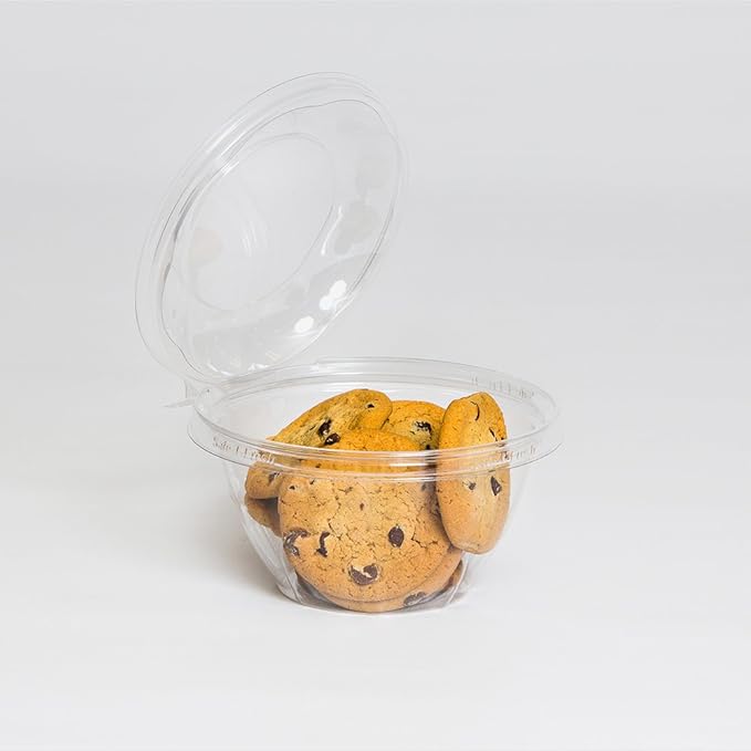 Safe-T-Fresh 32 oz. Tamper Evident & Tamper Resistant Clamshell Bowl - #TS32RN