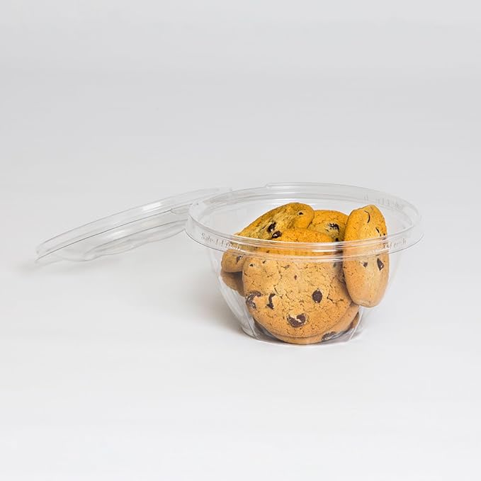 Safe-T-Fresh 32 oz. Tamper Evident & Tamper Resistant Clamshell Bowl - #TS32RN