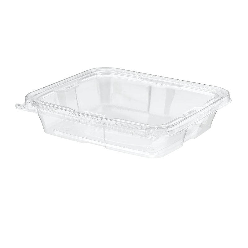 Safe-T-Fresh 7x6 Rectangular Tamper Evident Clear Deli Containers - #TS35