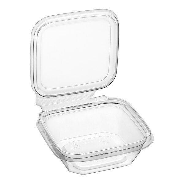 Inline Plastics Safe-T-Fresh 4x4 Square Tamper Evident & Tamper Resistant Clamshell Container, 8 oz. - TS4008