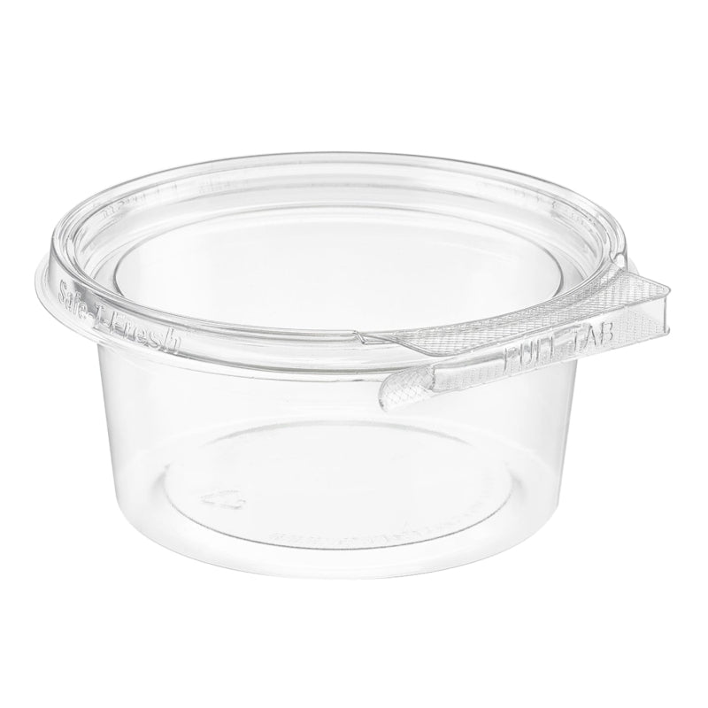 Safe-T-Fresh 12 oz. Tamper Evident Hinged Round Deli Tub - #TS4012R