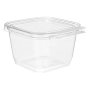 Inline Plastics Safe-T-Fresh 4x4 Square Tamper Evident & Tamper Resistant Clamshell Container, 16 oz. - TS4016 Inline Plastics