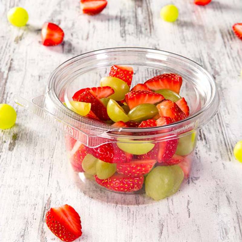 Safe-T-Fresh 16 oz. Tamper Evident Hinged Round Deli Tub - #TS4016R