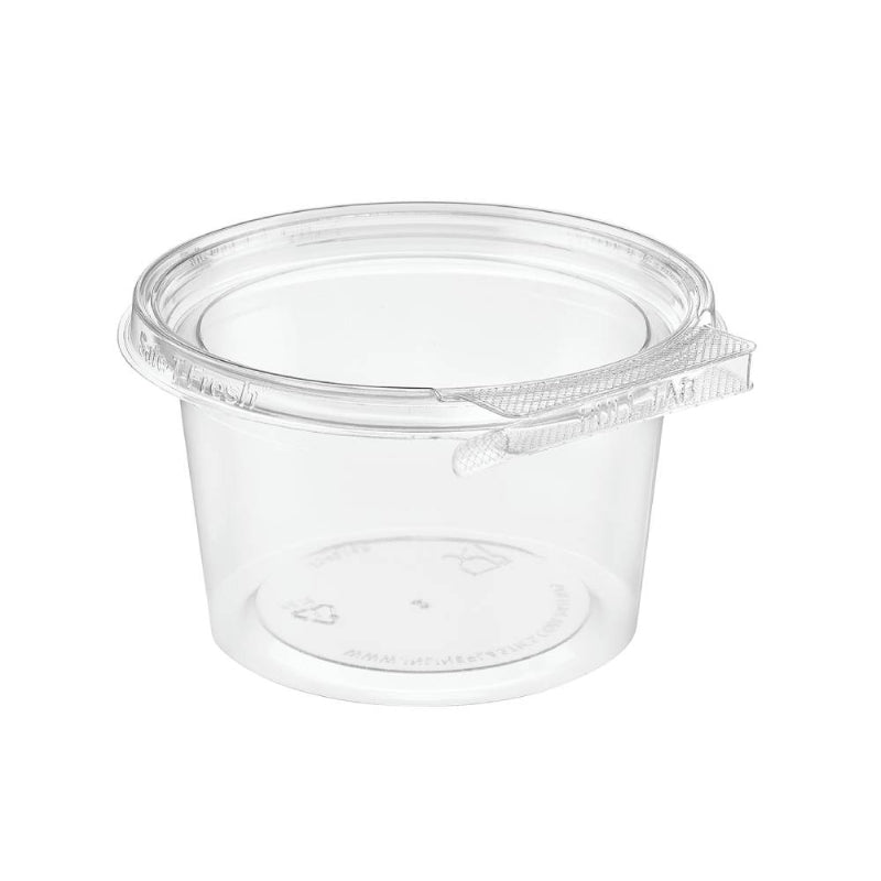 Safe-T-Fresh 16 oz. Tamper Evident Hinged Round Deli Tub - #TS4016R