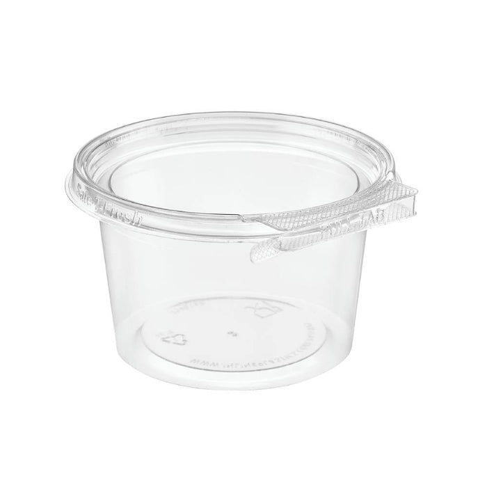 Safe-T-Fresh 16 oz. Tamper Evident Hinged Round Deli Tub - #TS4016R