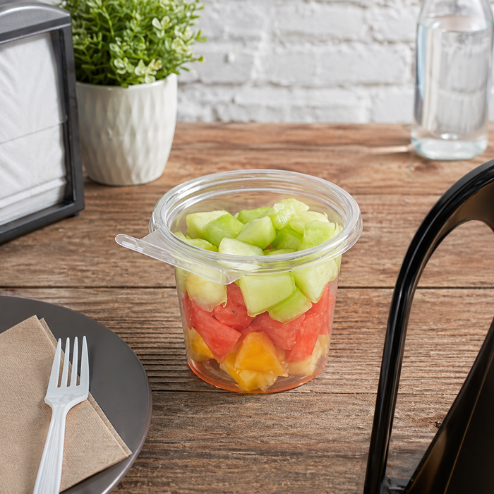 Safe-T-Fresh 24 oz. Tamper Evident Hinged Round Deli Tub - #TS4024R