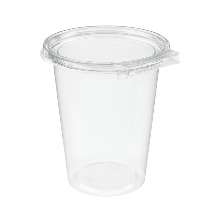 Safe-T-Fresh 32 oz. Tamper Evident Plastic Hinged Round Deli Container - #TS4032R
