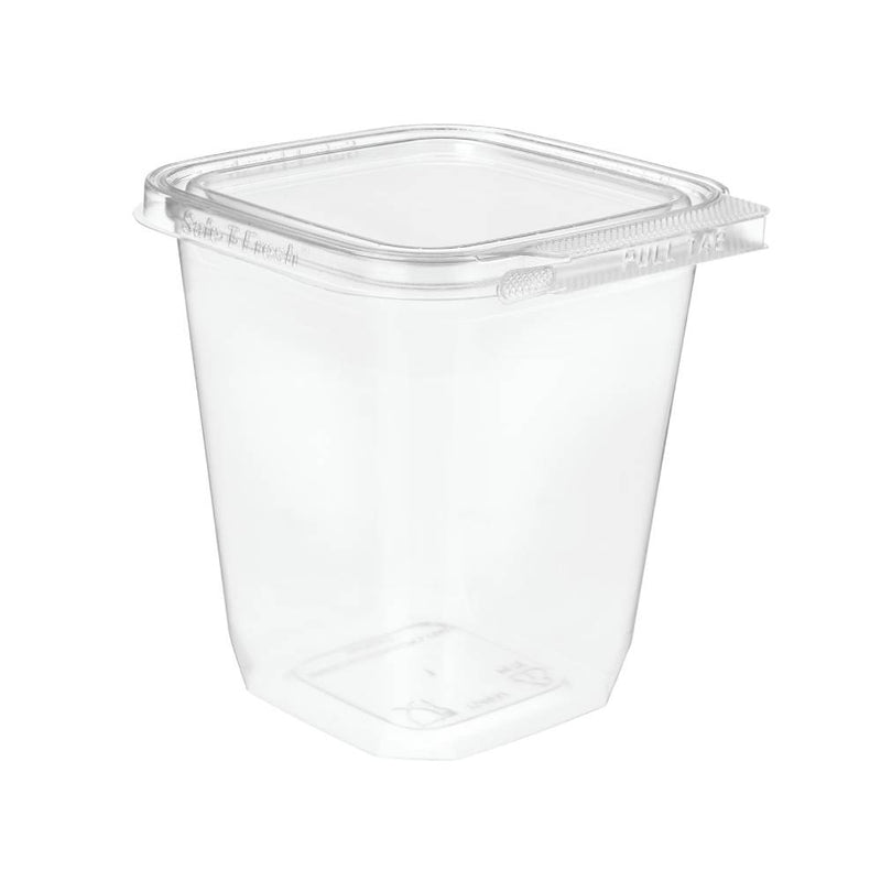 Safe-T-Fresh 32 oz. Tamper Evident Square Deli Container - #TS4032